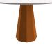 Mesa de Jantar Redonda com Tampo de Vidro Isis Off White e Ype 135 cm