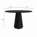 Mesa de Jantar Redonda com Tampo de Vidro Isis Preta 117 cm
