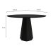 Mesa de Jantar Redonda com Tampo de Vidro Isis Preta 117 cm