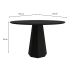 Mesa de Jantar Redonda com Tampo de Vidro Isis Preta 135 cm