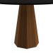 Mesa de Jantar Redonda com Tampo de Vidro Isis Preta e Imbuia 117 cm