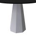 Mesa de Jantar Redonda com Tampo de Vidro Isis Preta e Off White 100 cm