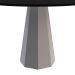Mesa de Jantar Redonda com Tampo de Vidro Isis Preta e Off White 117 cm