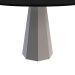 Mesa de Jantar Redonda com Tampo de Vidro Isis Preta e Off White 135 cm