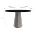 Mesa de Jantar Redonda com Tampo de Vidro Isis Preta e Off White 135 cm