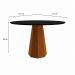 Mesa de Jantar Redonda com Tampo de Vidro Isis Preta e Ype 117 cm