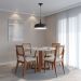 Mesa de Jantar Redonda com Tampo de Vidro Off White Bennett Natural 115 cm