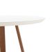 Mesa de Jantar Redonda com Tampo de Vidro Off White Bennett Natural 135 cm