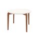 Mesa de Jantar Redonda com Tampo de Vidro Off White Donatella Natural 115 cm