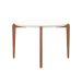 Mesa de Jantar Redonda com Tampo de Vidro Off White Donatella Natural 115 cm
