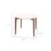 Mesa de Jantar Redonda com Tampo de Vidro Off White Donatella Natural 115 cm