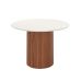 Mesa de Jantar Redonda com Tampo de Vidro Off White Kalina Canela 115 cm
