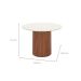 Mesa de Jantar Redonda com Tampo de Vidro Off White Kalina Canela 115 cm