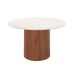 Mesa de Jantar Redonda com Tampo de Vidro Off White Kalina Canela 135 cm