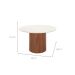 Mesa de Jantar Redonda com Tampo de Vidro Off White Kalina Canela 135 cm