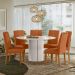 Mesa de Jantar Redonda com Tampo de Vidro Serena Off White 135 cm