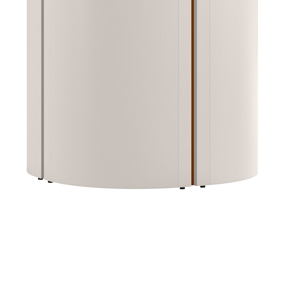 Mesa de Jantar Redonda com Tampo de Vidro Serena Off White 135 cm
