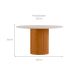 Mesa de Jantar Redonda com Tampo de Vidro Serena Off White e Ypê 135 cm