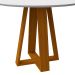 Mesa de Jantar Redonda com Tampo de Vidro Vitoria Off White e Ype 100 cm