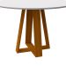 Mesa de Jantar Redonda com Tampo de Vidro Vitoria Off White e Ype 117 cm