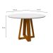 Mesa de Jantar Redonda com Tampo de Vidro Vitoria Off White e Ype 117 cm