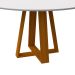 Mesa de Jantar Redonda com Tampo de Vidro Vitoria Off White e Ype 135 cm