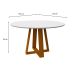 Mesa de Jantar Redonda com Tampo de Vidro Vitoria Off White e Ype 135 cm