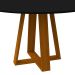 Mesa de Jantar Redonda com Tampo de Vidro Vitoria Preta e Ype 135 cm