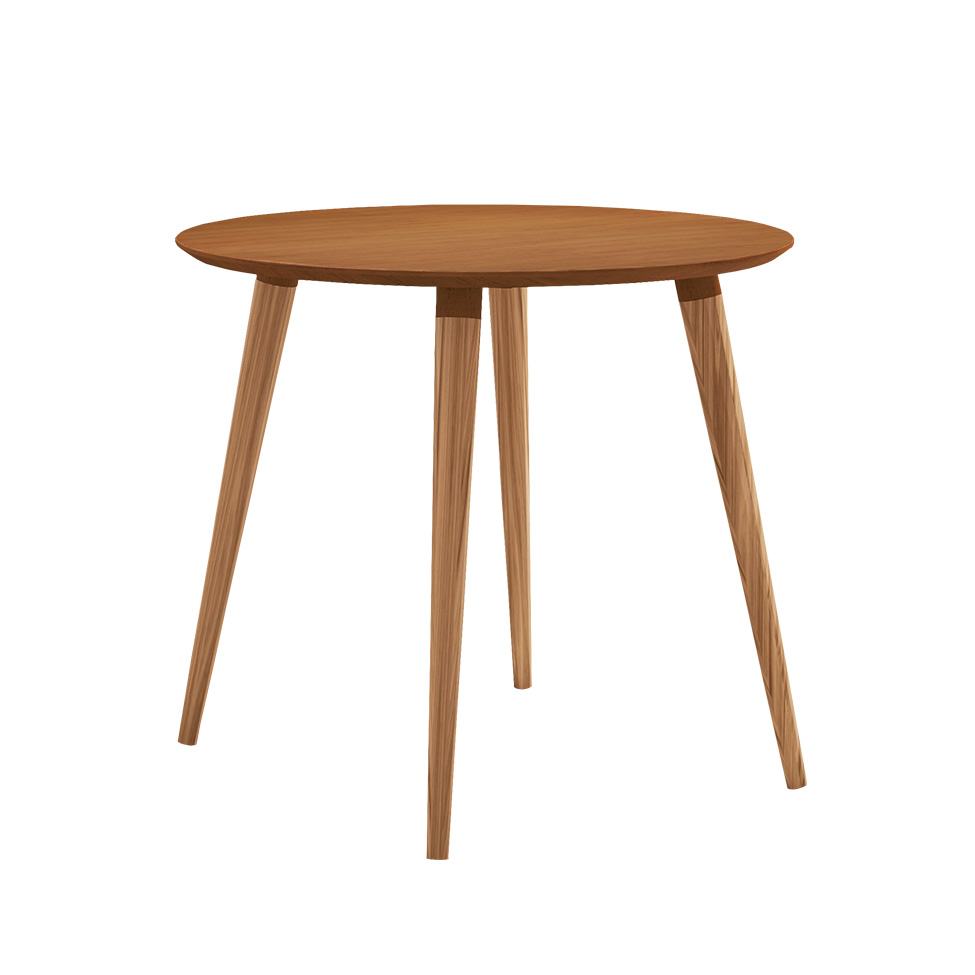 Mesa de Jantar Redonda com Tampo em MDF Veneza Cedro 90 cm