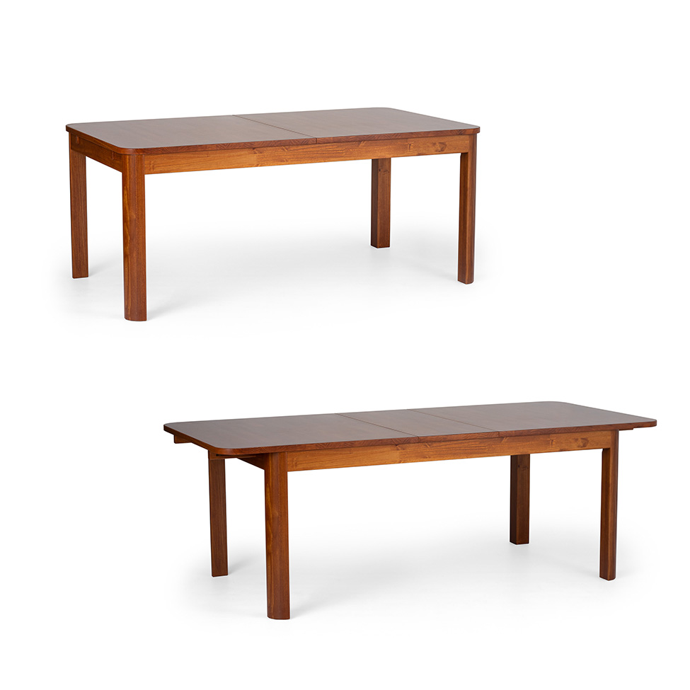 Mesa de Jantar Retangular Extensível Zuzu Madeira Maciça Garapa 160 cm