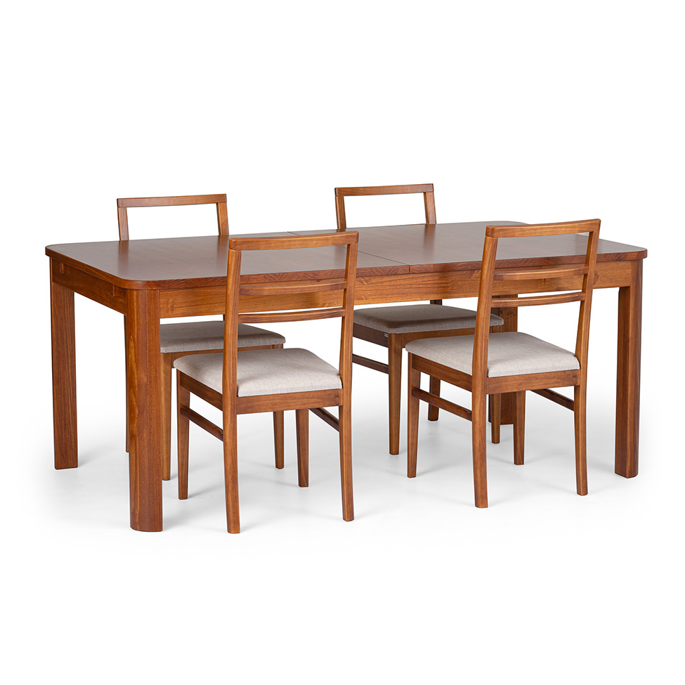 Mesa de Jantar Retangular Extensível Zuzu Madeira Maciça Garapa 220 cm