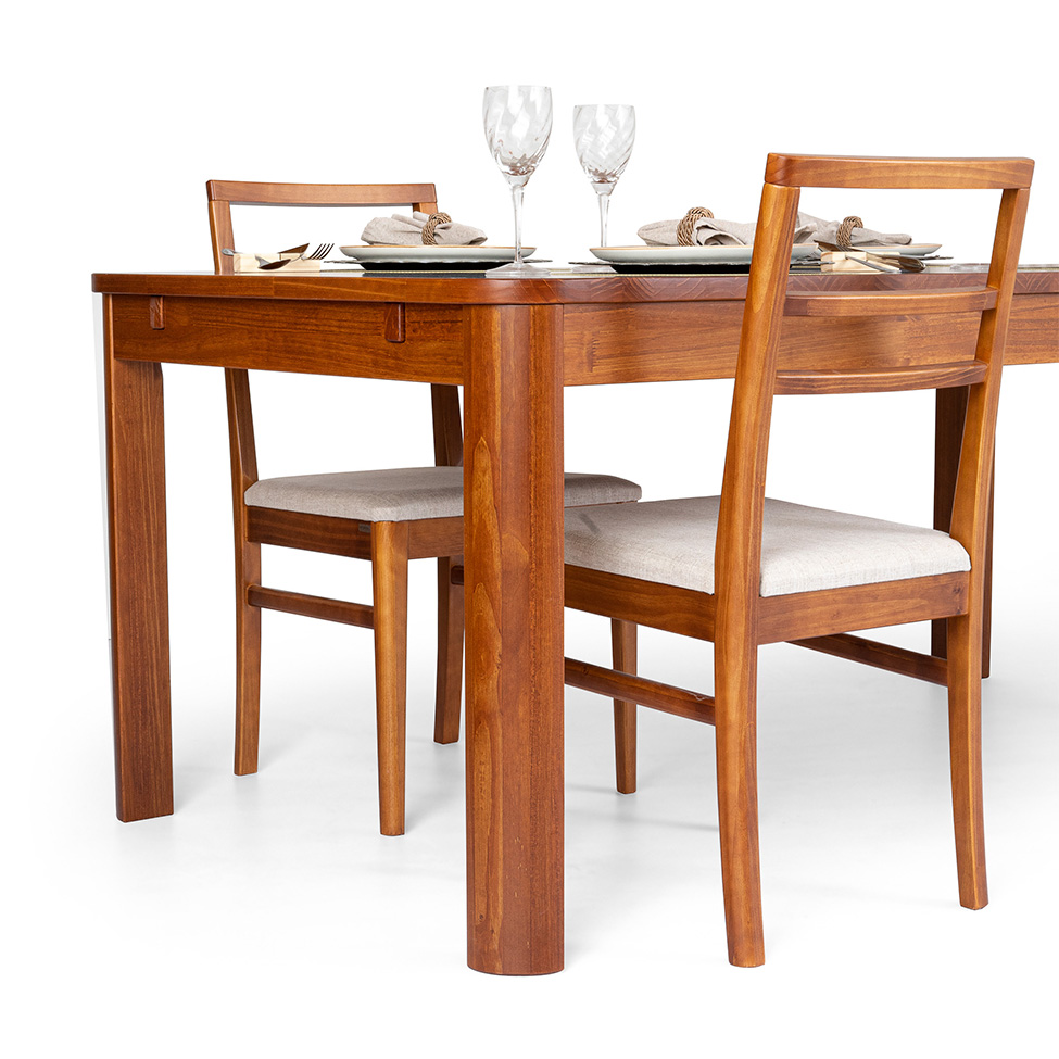 Mesa de Jantar Retangular Extensível Zuzu Madeira Maciça Garapa 220 cm