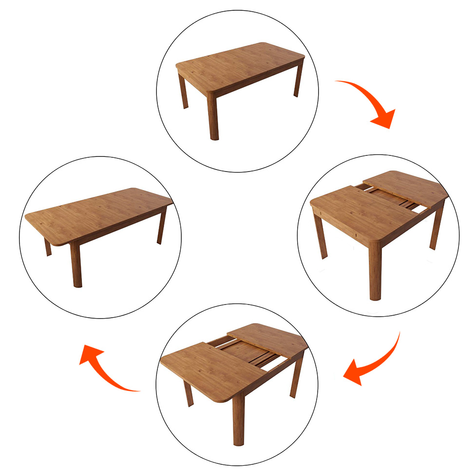 Mesa de Jantar Retangular Extensível Zuzu Madeira Maciça Garapa 220 cm
