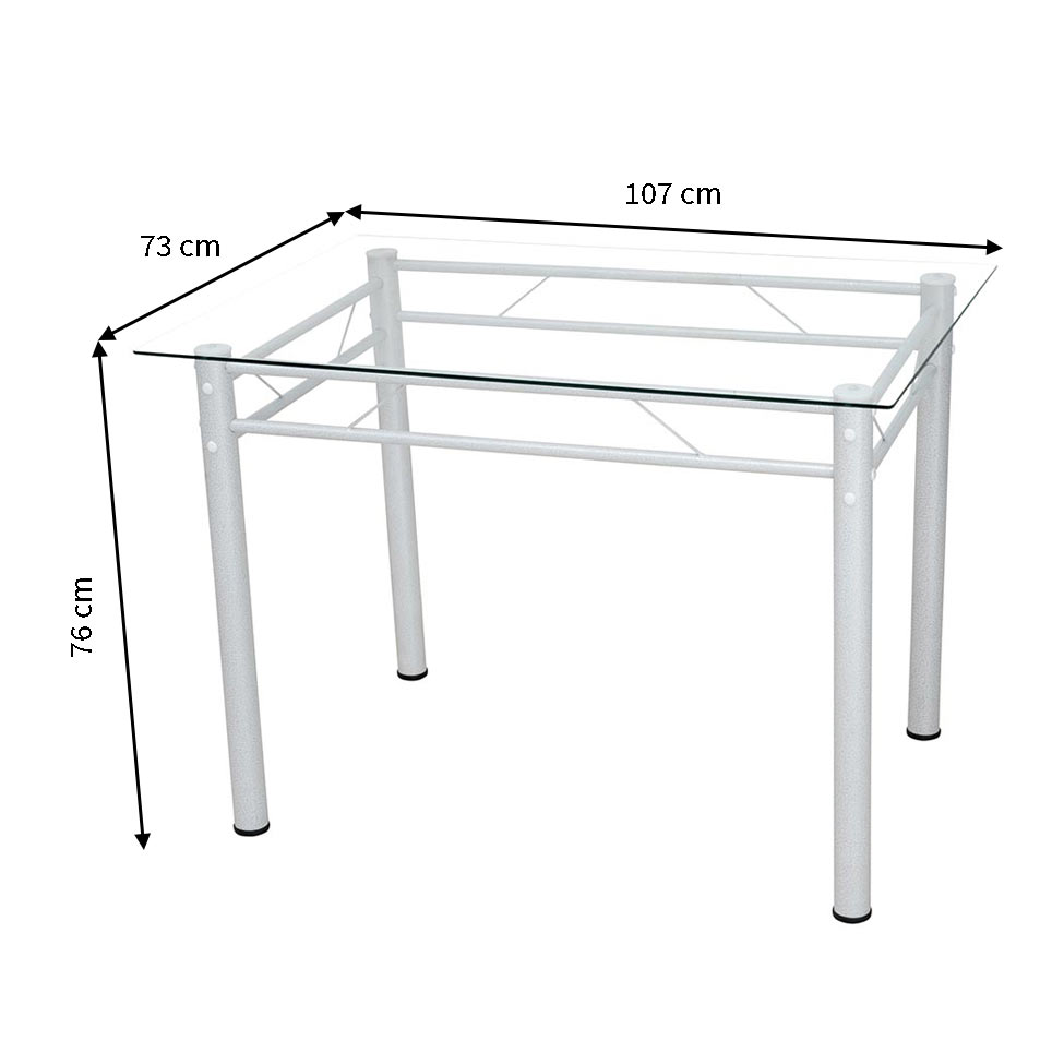 Mesa de Jantar Retangular Palma Cromada 107 cm