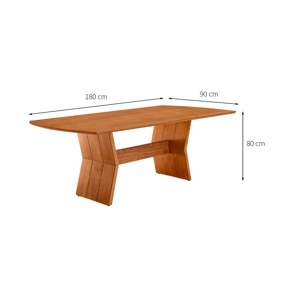 Mesa de Jantar Retangular com Tampo Laminado Alana Cinamomo 180 cm
