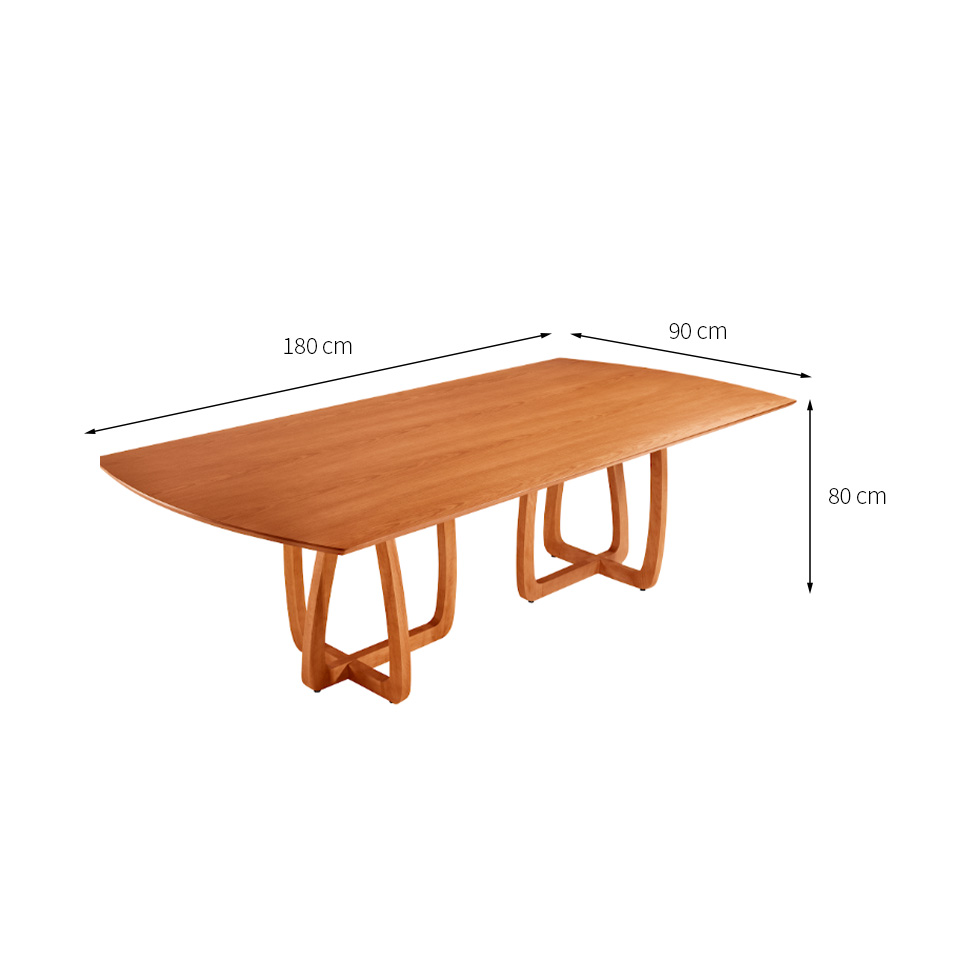 Mesa de Jantar Retangular com Tampo Laminado Bellagio Cinamomo 180 cm