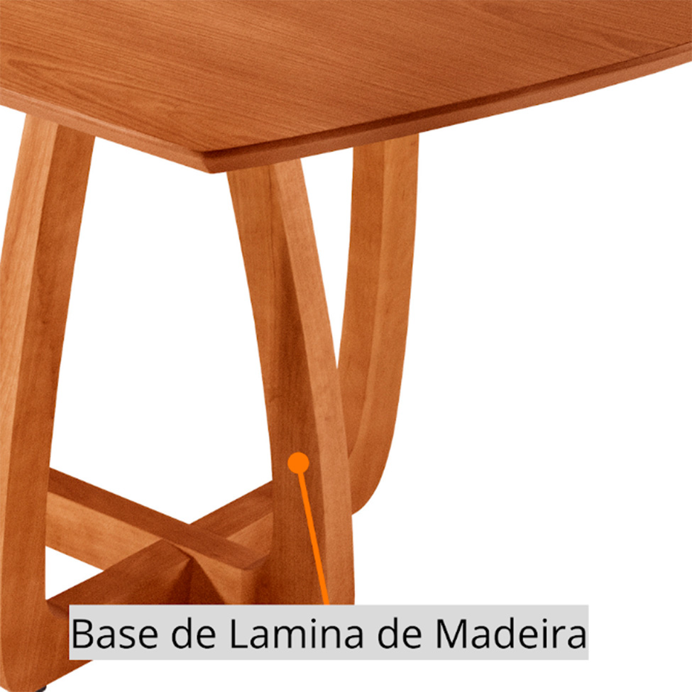 Mesa de Jantar Retangular com Tampo Laminado Bellagio Cinamomo 180 cm