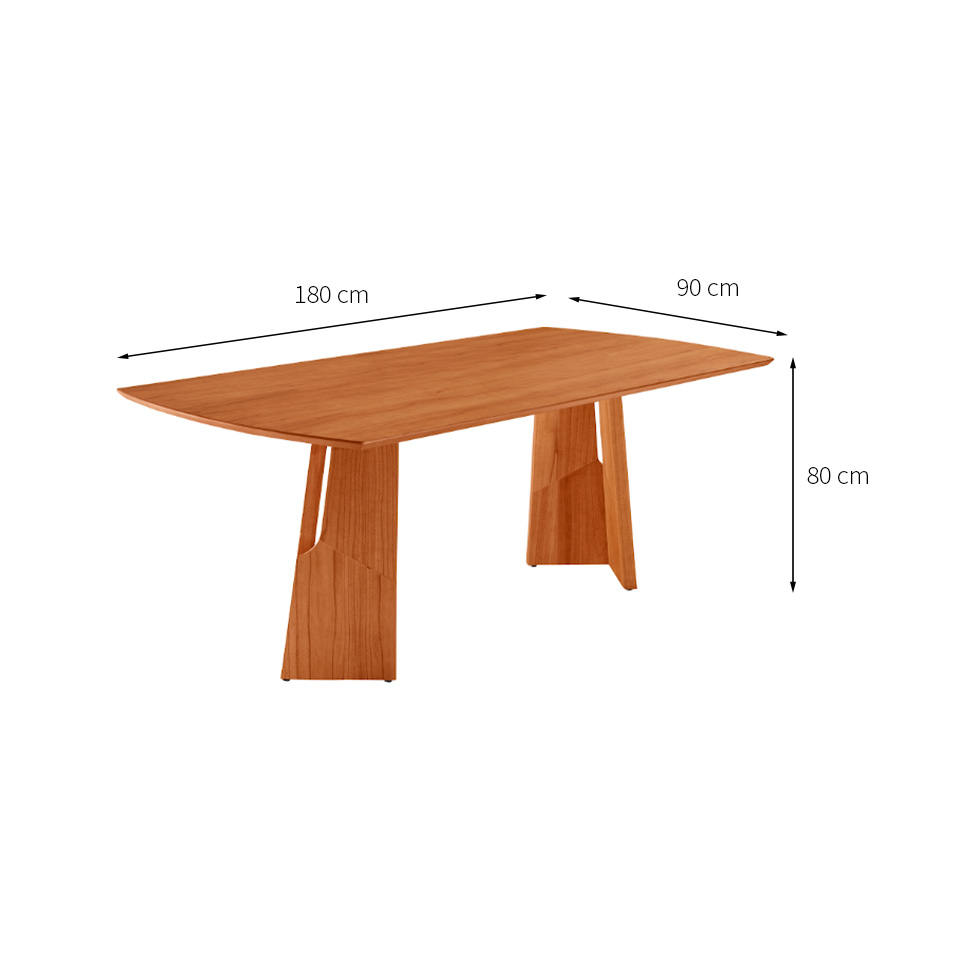 Mesa de Jantar Retangular com Tampo Laminado Valência Cinamomo 180 cm