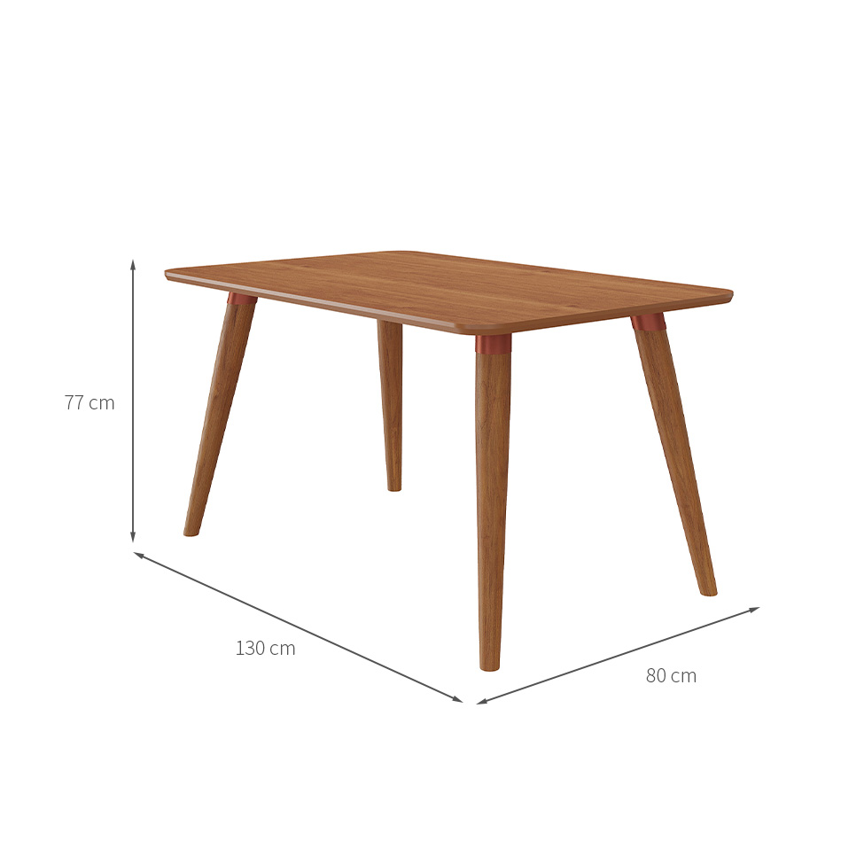 Mesa de Jantar Retangular com Tampo MDF Adele Cinamomo 130 cm
