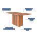 Mesa de Jantar Retangular com Tampo MDF Ana Cinamomo 180 cm