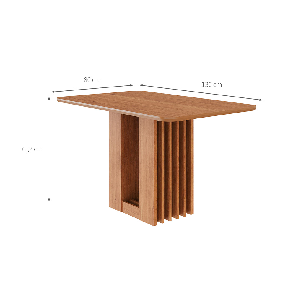Mesa de Jantar Retangular com Tampo MDF Ariela Cinamomo 130 cm