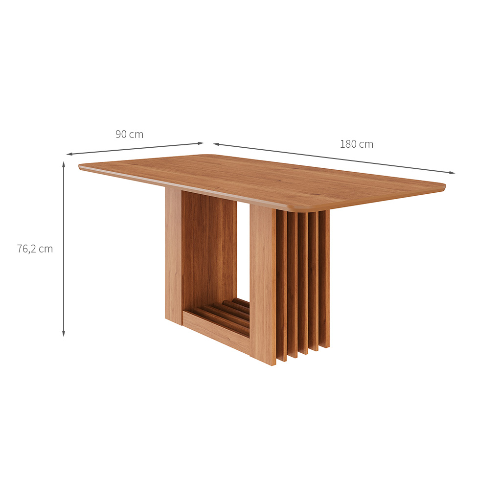 Mesa de Jantar Retangular com Tampo MDF Ariela Cinamomo 180 cm