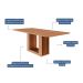 Mesa de Jantar Retangular com Tampo MDF Ariela Cinamomo 210 cm