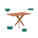 Mesa de Jantar Retangular com Tampo MDF Cacau Cinamomo e Madeira 130 cm