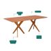 Mesa de Jantar Retangular com Tampo MDF Cacau Cinamomo e Madeira 210 cm