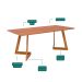 Mesa de Jantar Retangular com Tampo MDF Caju Cinamomo e Madeira 210 cm