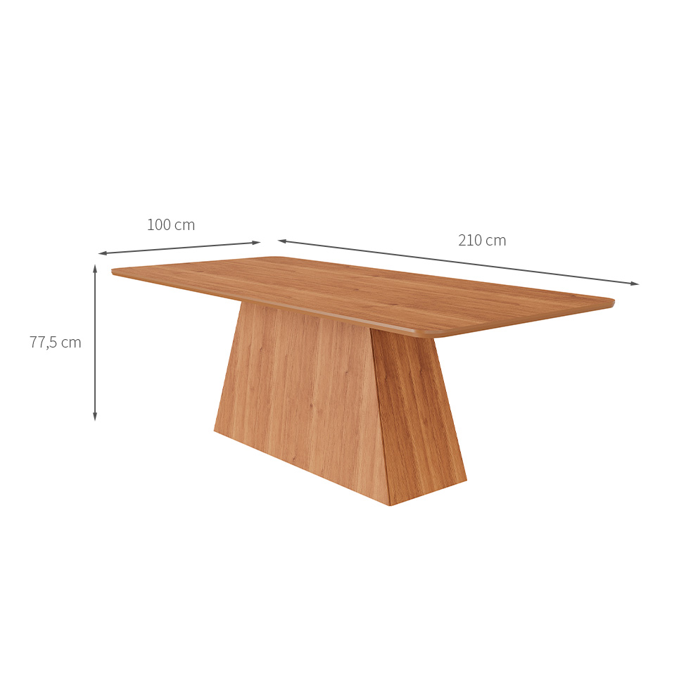 Mesa de Jantar Retangular com Tampo MDF Helena Cinamomo 210 cm