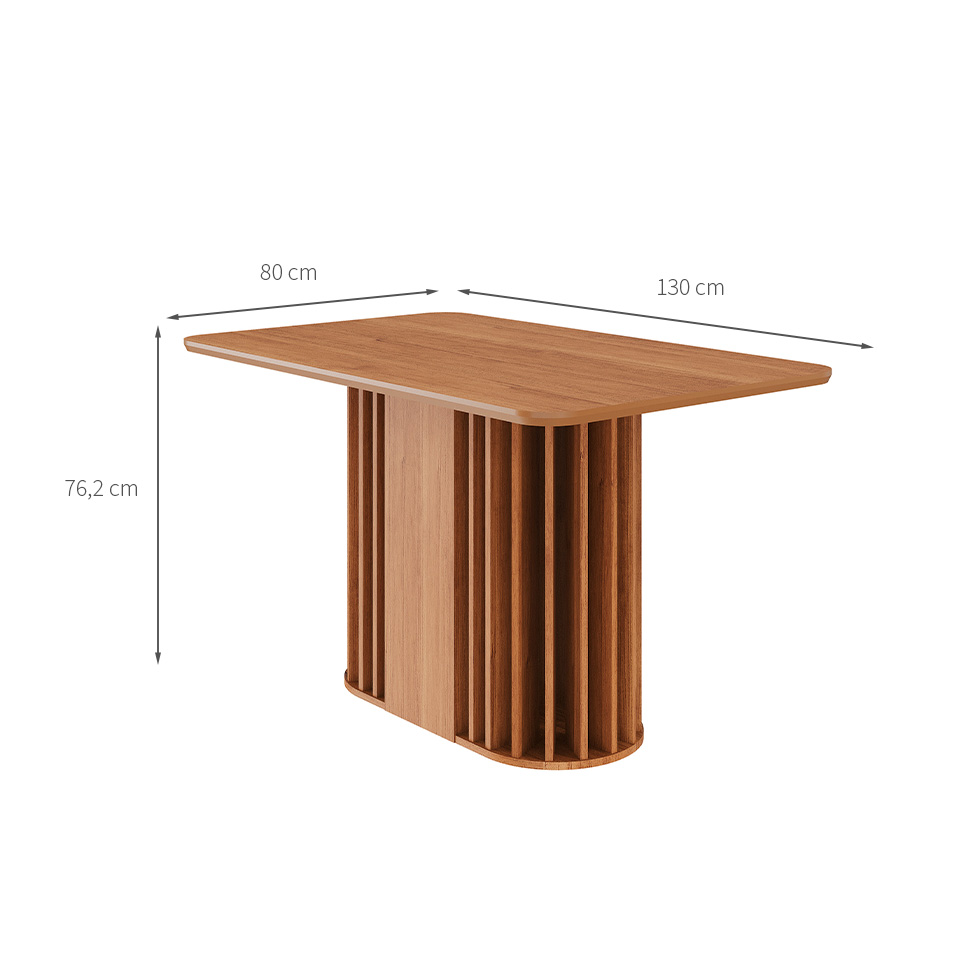Mesa de Jantar Retangular com Tampo MDF Julieta Cinamomo 130 cm