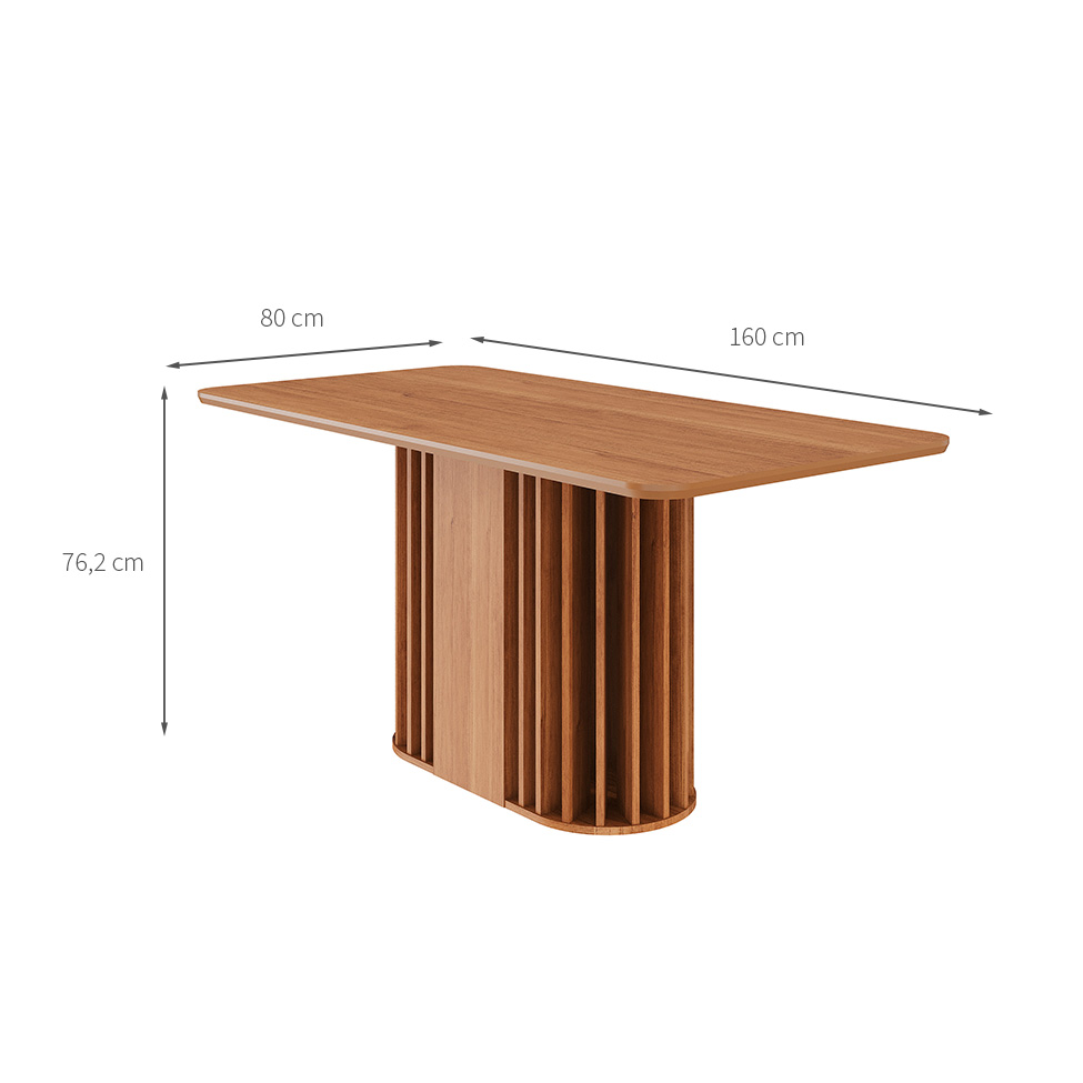 Mesa de Jantar Retangular com Tampo MDF Julieta Cinamomo 160 cm