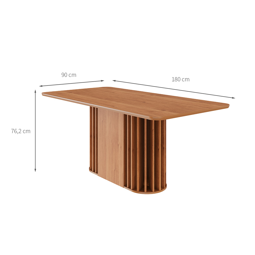 Mesa de Jantar Retangular com Tampo MDF Julieta Cinamomo 180 cm